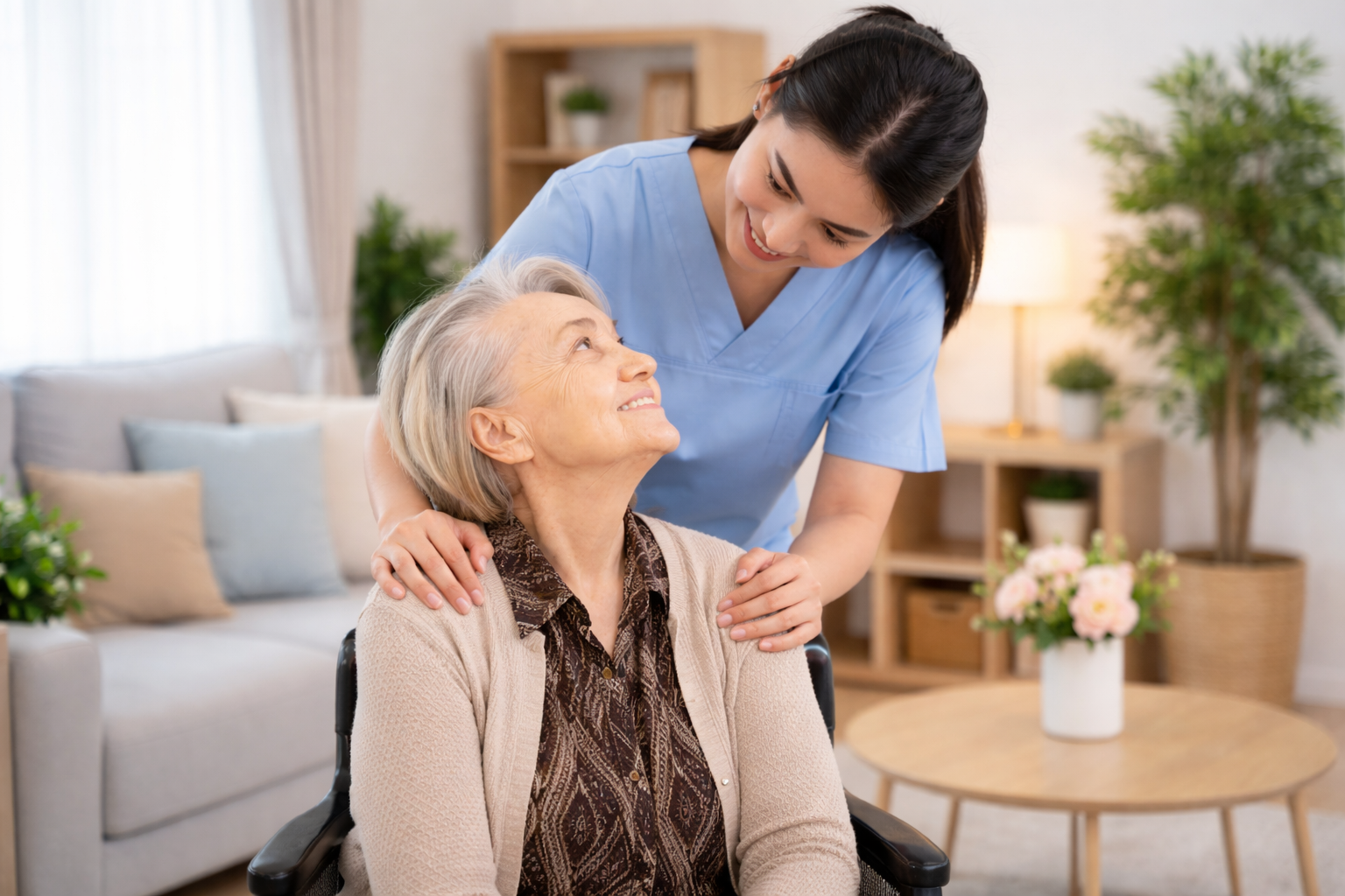 Pflegekraft bei der häuslichen Betreuung